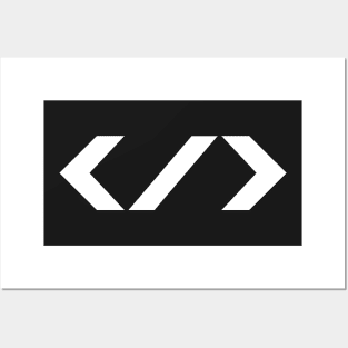 HTML End Tag (white) Posters and Art